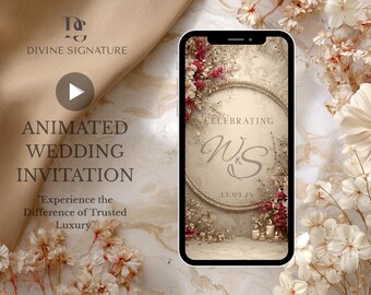 Cinematic Wedding Video Invitation: Muslim Bride Pakitani Wedding E Invite Red Roses Nikah Walima E-Invite Digital Download