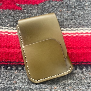Son’s Moon Leather Co. Card Wallet in olive Buttero Italian Veg Tan Leather
