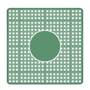 Neoprene Gaming Pad Nonslip Table Mat Mahjong Game Cover Square Portable Playing Surface Travel Friendly Protective Tabletop Fabric Classic Cane Rattan Pattern Design Style Canvas Carrying Bag Included Perfect Home Setup Professional