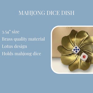Custom Monogrammed Pouch Mahjong Dice Bag Personalized Gaming Accessory Magnetic Closure Design Elegant Storage Solution Multiple Color Options Available Brass Lotus Dish Included Gold Foil Lettering Detail PU Leather Construction Game