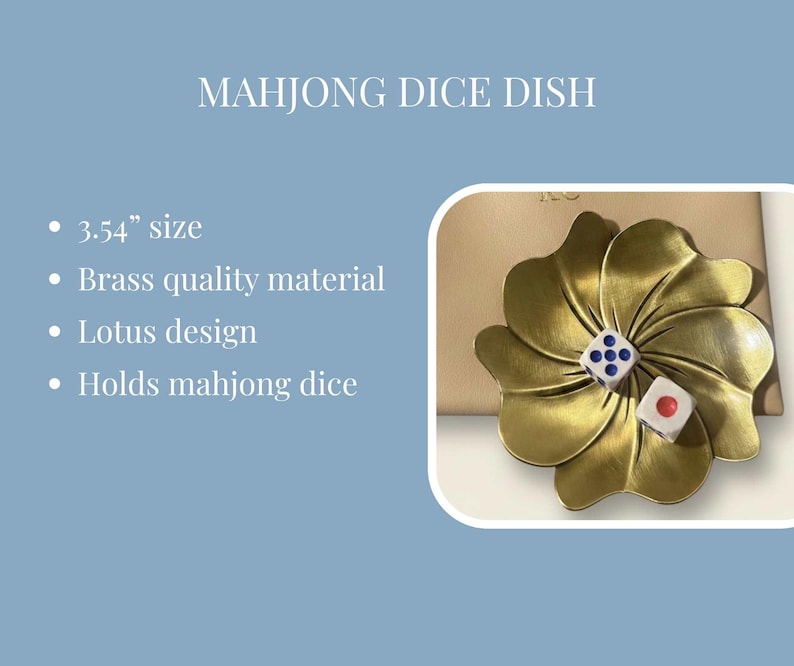 Custom Monogrammed Pouch Mahjong Dice Bag Personalized Gaming Accessory Magnetic Closure Design Elegant Storage Solution Multiple Color Options Available Brass Lotus Dish Included Gold Foil Lettering Detail PU Leather Construction Game