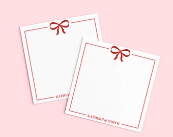 Bloc de notas adhesivas personalizado para organizar el escritorio, regalo de oficina, idea de regalo para el Día de San Valentín, papelería personalizada, diseño de lazo, papel de notas colorido.