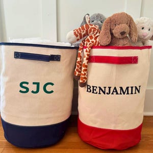Personalized Canvas Hamper Storage Solution for Nursery Storage Bin Organization System for Bedroom Name Bin Storage Container Laundry Bin