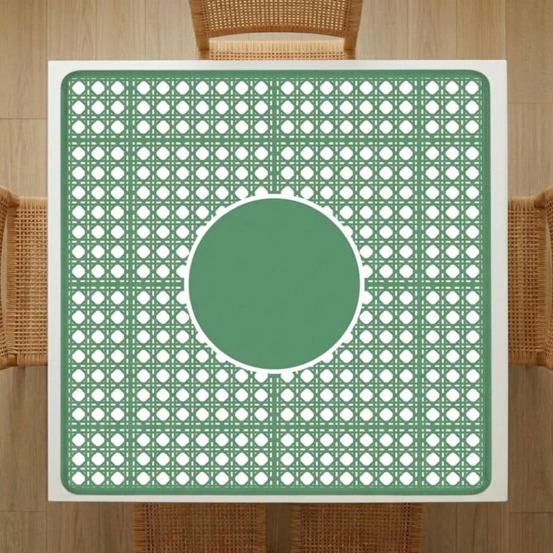 Mahjong Mat Green Table Surface Gift Enthusiast Tournament Supply Professional Quality Neoprene Material Non Slip Backing Protection Tiles Portable Travel Gaming Pad Square Canvas Carrying Bag Included Ships Rolled Classic Cane Pattern