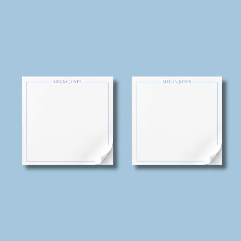Custom Sticky Notes Personalized Post It Notes Office Accessory Desk Organization Workplace Supply Teacher Gift Idea Present Stationery Set image 3
