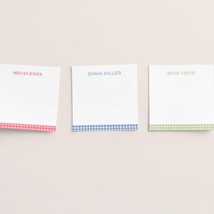 Custom Notes Personalized Stationery Office Organization Teacher Gift Stationery Gingham Pattern Sticky Office Accessory Set Post it® Notes
