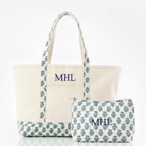 Personlig tygväska, matchande påseset, presentidé, brudtärna, strandtillbehör, resesällskap, canvas, monogram, broderi, anpassad design