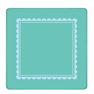 Square Neoprene Playmat Mahjong Gaming Surface Tile Protector Mat Scallop Edge Stitched Design Nonslip Backing Construction Waterproof Top Layer Turquoise Seafoam Pattern Perfect Table Protection Essential Game Night Accessory Premium