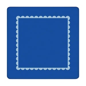 Square Mahjong Mat Coastal Design Blue Neoprene Playmat Large Game Surface Tile Protector Non-Slip Backing Premium Construction Stitched Edges Gaming Essential Perfect Gift Game Enthusiast Accessories Bright Scallop Pattern Mahjong Table