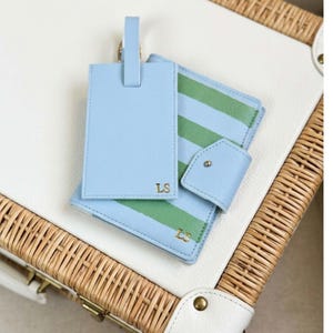 Personalized Travel Set Matching Passport Luggage Tag Custom Monogram Travel Accessory Graduation Gift Honeymoon Document Protection Cover