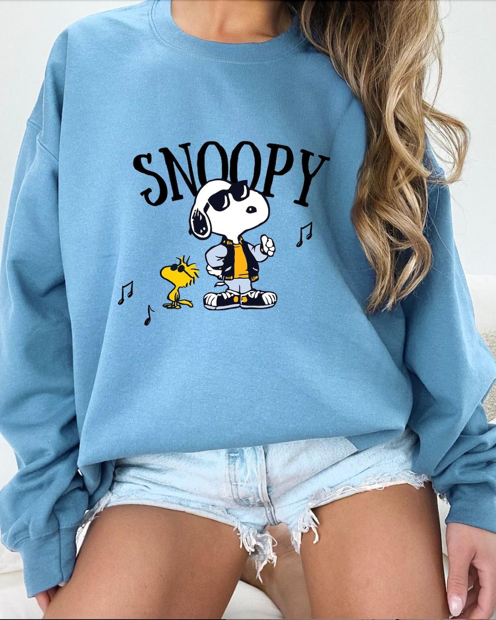 Snoopy And Woodstock Crewneck Sweatshirt Gleamseeker