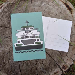 PNW Ferryboat Carte postale 4x6