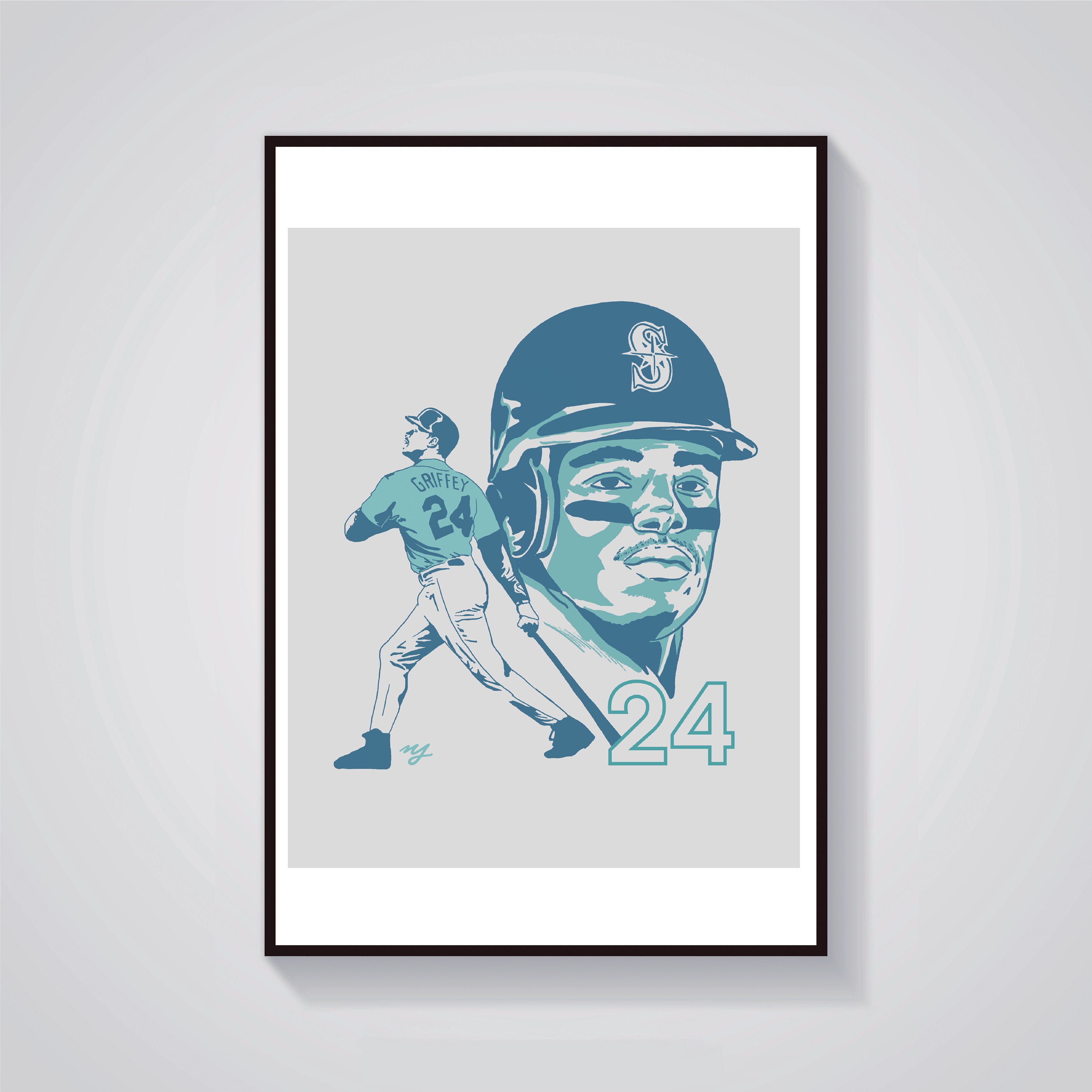 Seattle Mariners Number 24 8X10 Giclee Print 