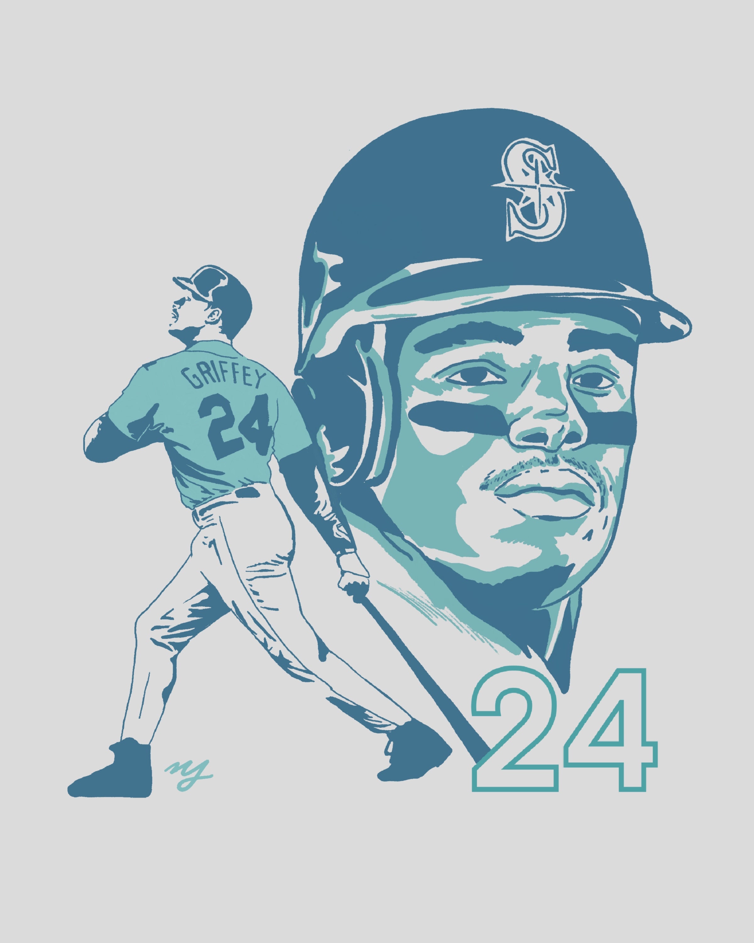 Buy Seattle Mariners Number 24 8X10 Giclee Print Online in India