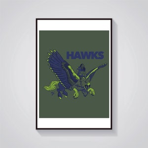 Seattle Seahawks Hippogriff 8X10 Giclee Print