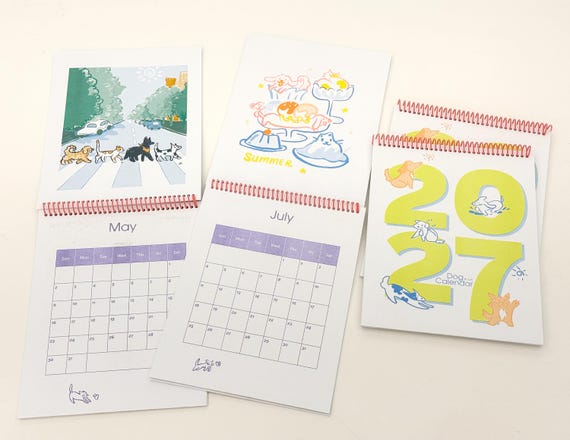 Early Bird Deal! | Dog Calendar 2027 |Riso|calendar|handmade|art print|dog art
