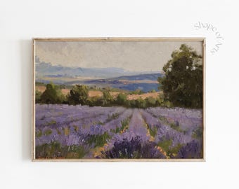 Lavender Field Art Print: French Countryside Provence Landscape (Digital Download)