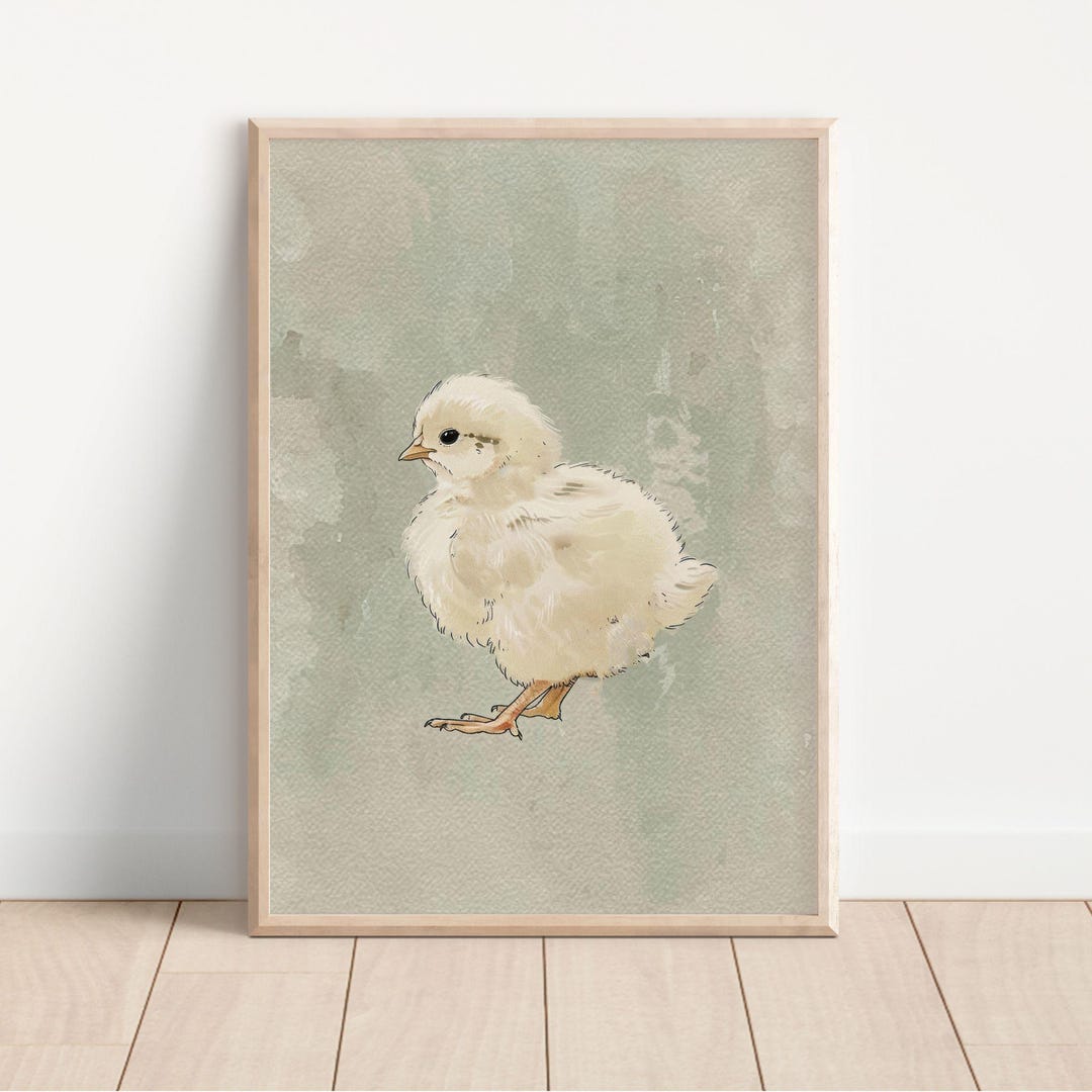 Rustic Chick Watercolor Chick Print: Rustic Cottagecore Nursery Art - Etsy