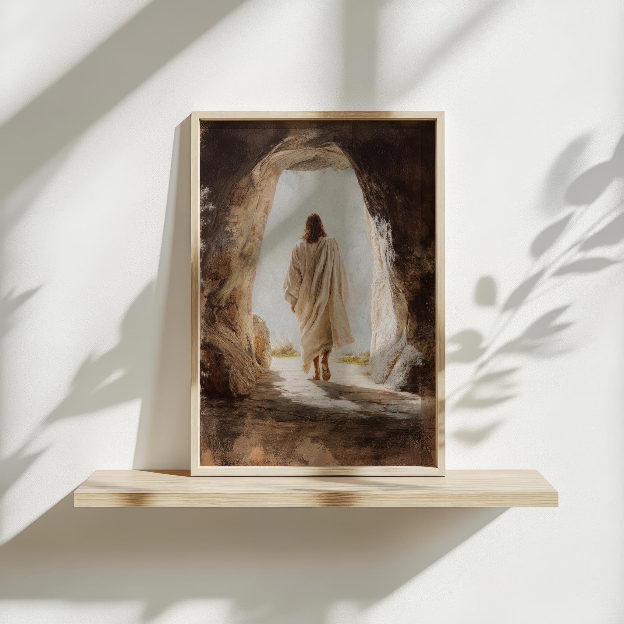 Jesus Resurrection Wall Art Print, Empty Tomb Christian Art, He is ...