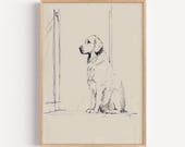 Labrador Dog Sketch Print: Minimalist Line Art (Digital Download)
