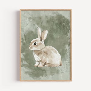 Watercolor Bunny Print: Gentle Rabbit Art for Nursery (Digital Download)