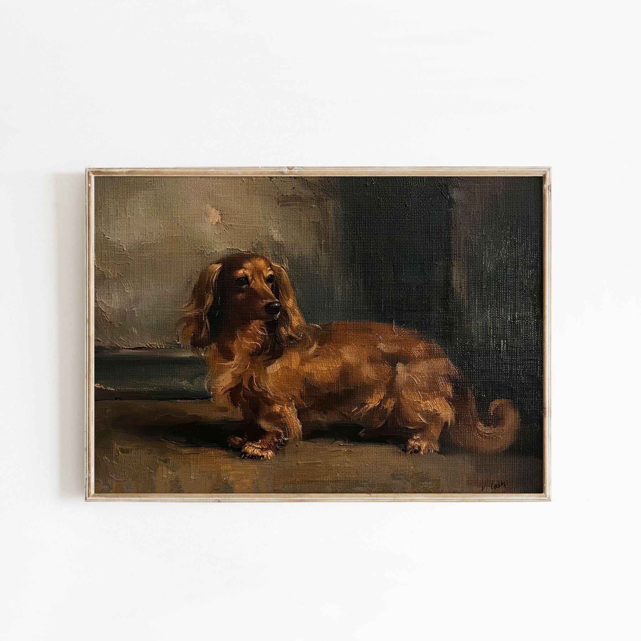 Vintage Dachshund Painting - Etsy