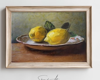 Lemon Wall Art: Vintage Rustic Kitchen Decor - Printable Download