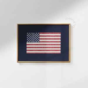 Distressed USA Flag Print: Vintage American Patriotic Wall Art
