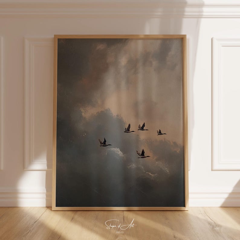 Vintage Geese in Flight Print: Rustic Bird Art (Printable Download) image 9