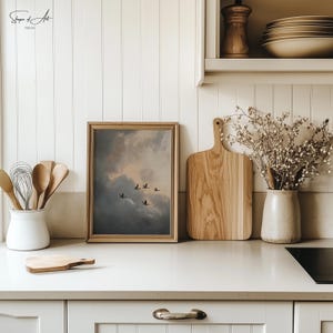 Vintage Geese in Flight Print: Rustic Bird Art (Printable Download) image 2