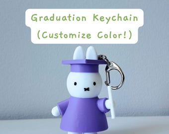 Graduation  Keychain Charm | Custom Color | 3D Printed | Class of 2025/2026 Gift