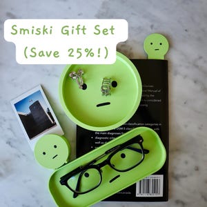 Smiski Gift Set (Save 25%) | Polaroid Stand, Glasses Tray, Trinket Dish, Bookmark | Gift for Smiski Lover | Original Design | 3D Printed