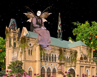 Frere Hall Desi Pakistani Woman Wall Art Print | Desi Dance | Painting | Home Decor| Indian | Pakistani | Framed | Day  | Night