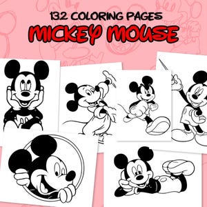 Mickey Mouse Coloring Pages, Disney Movie Coloring Pages, Children Coloring Book, Digital Coloring Pages, Instant download pdf