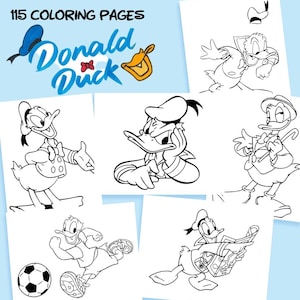 Donald Duck Coloring Pages, Disney Movie Coloring Pages, Children Coloring Book, Digital Coloring Pages, Instant download pdf