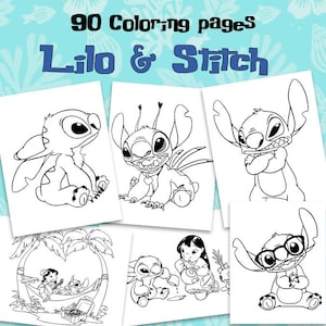 Lilo & Stitch Disney Malseiten, Disney Film Malseiten, Malbuch für Kinder, Digitale Malseiten, Sofortiger Download pdf