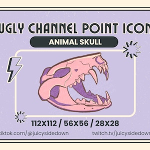 Ugly Cute Animal Skull Twitch Discord Channel Points for Stream - Pink