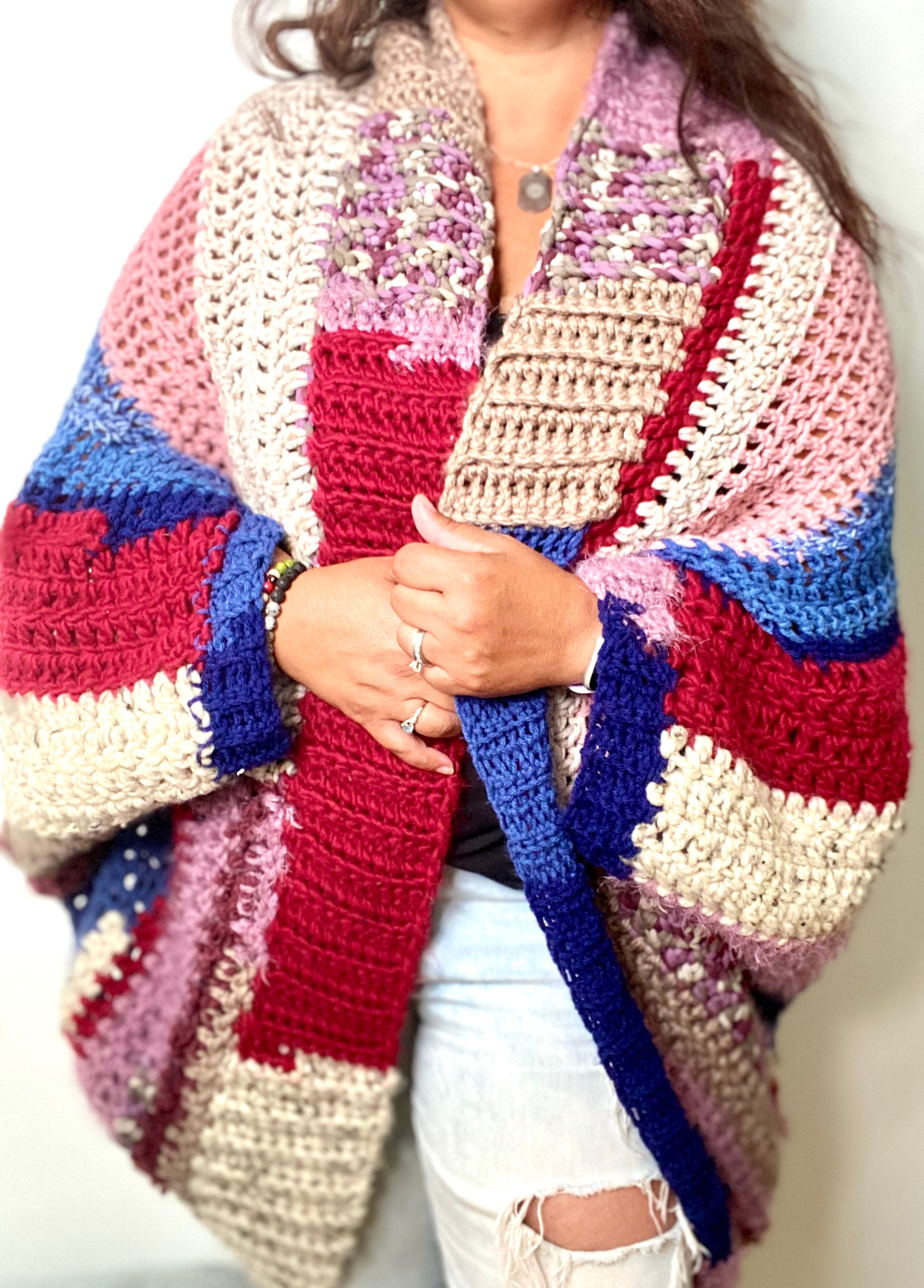 oversized crochet cardigan