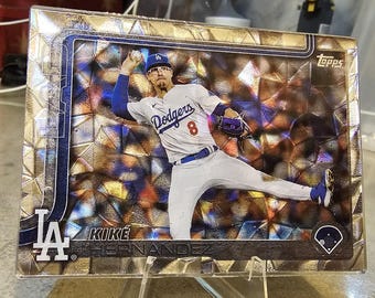 Kiké Hernández Authentic Card Magnet | Handmade Baseball Fan Gift | Dodgers