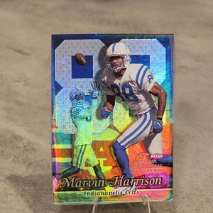 Marvin Harrison [MAGNET] Indianapolis Colts Flair Showcase | Handmade NFL Collectible | Vintage Football Card Art | Wide Receiver Gift