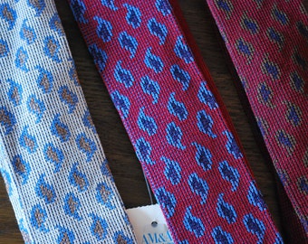 1980s Deadstock NWT Lot of 3 vintage paisley ties Kenneth Stevens