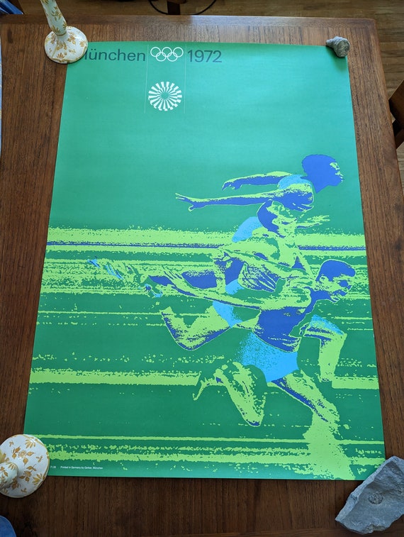 Original 1972 Munich Olympic Games 100 Meter Run Poster - Etsy