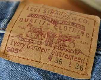 Vintage 1990s red tab Levi's 505 jeans made in USA