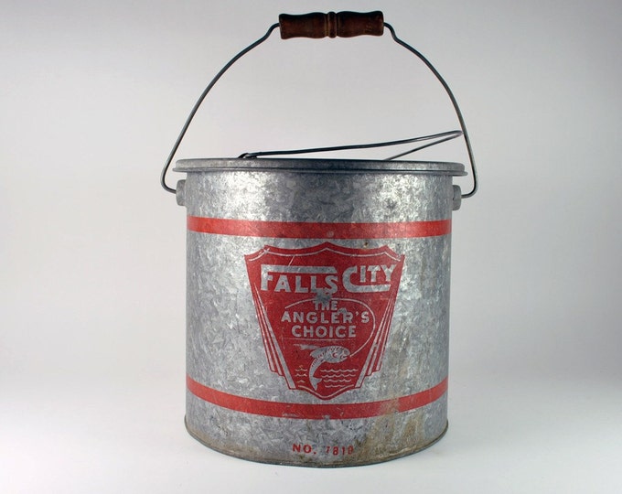 Vintage Falls City Minnow Bucket Etsy