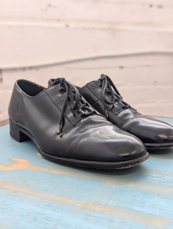 Vintage Silver Wing Bally of Switzerland Black Oxford Laced Shoes