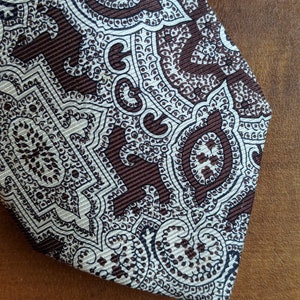 Mid century Liberty of London brown paisley silk tie