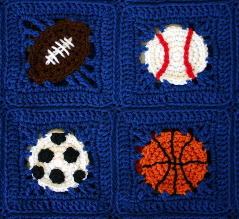 Sports Balls Afghan PDF Crochet PATTERN Basketball Football Etsy