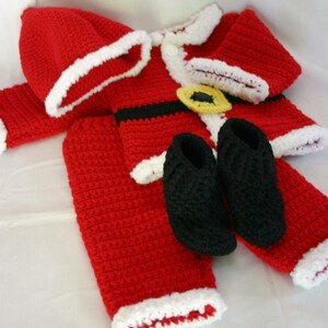 Baby Santa suit PDF crochet PATTERN 3-6 month size newborn boy infant Christmas costume photography prop winter december festive holiday image 5