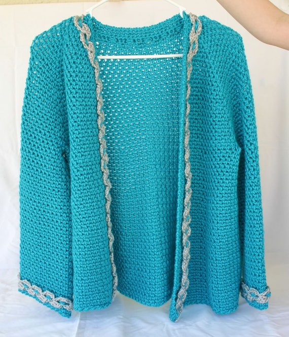 turquoise cardigan sweater womens