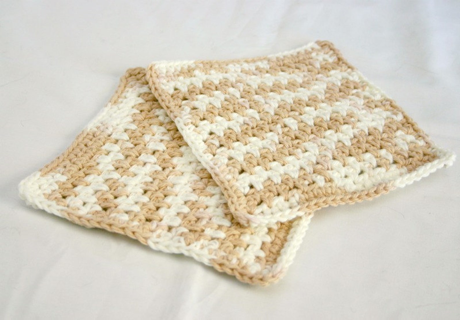 Crocheted Dishcloth PDF PATTERN Easy Cotton Traditional Square Etsy